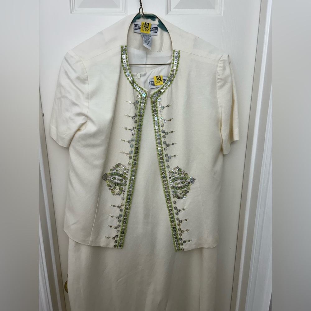 Embellished Cream Short Sleeve and Dress